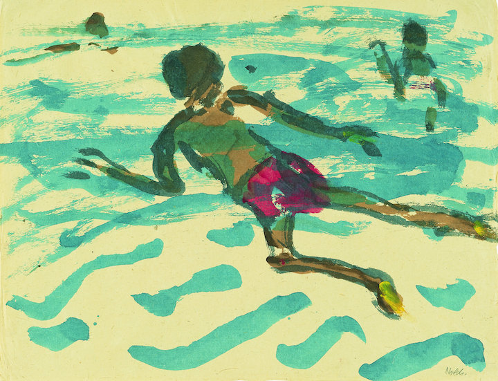 Aboriginal man swimming (1914), Emil Nolde. © Nolde Stiftung Seebüll
