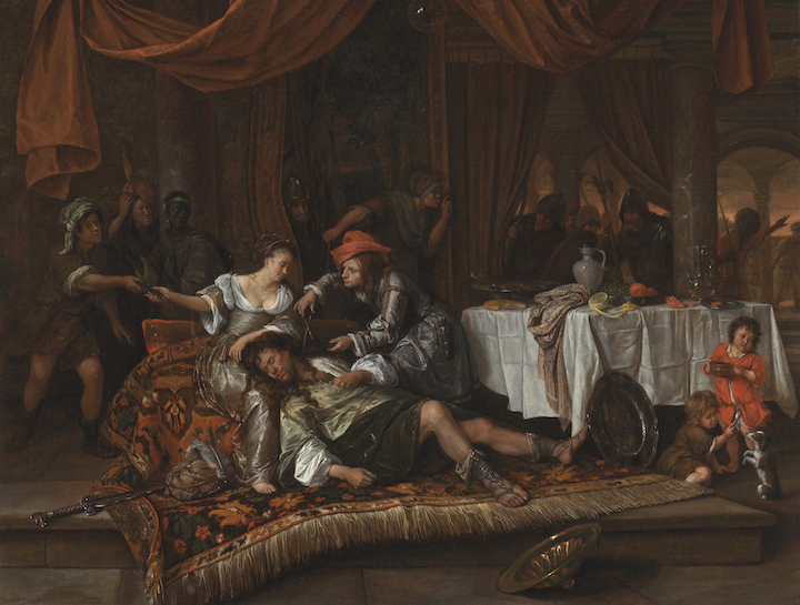 Samson and Delilah (detail; 1668), Jan Steen. Los Angeles County Museum of Art
