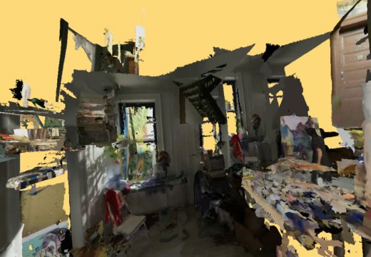 I Came And Went As A Ghost Hand (Cycle 2) (2015), Rachel Rossin. Installation view, Zieher Smith & Horton, 2015.