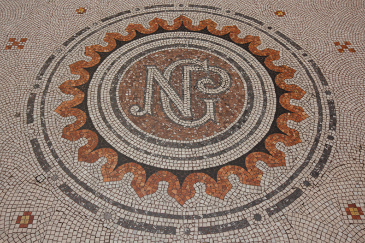 Detail of the National Portrait Gallery's main entrance mosaic