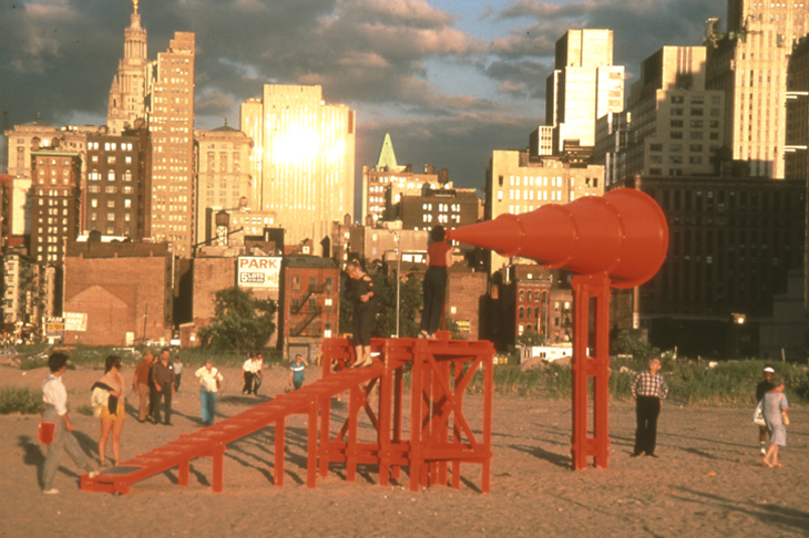 Freedom of Expression National Monument (1984), Laurie Hawkinson, Erika Rothenberg, and John Malpede. Battery Park City landfill.