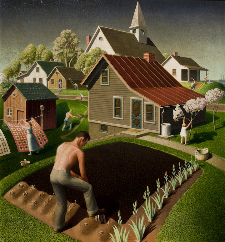 Spring in Town (1941), Grant Wood. © Figge Art Museum, successors to the Estate of Nan Wood Graham/Licensed by VAGA, New York, NY