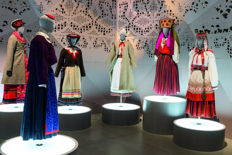 Costume display in the Estonian National Museum, which opened in Tartu in 2016, courtesy Estonian National Museum