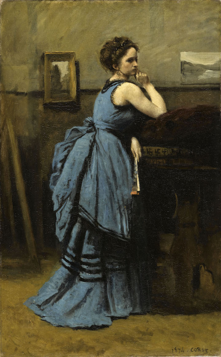 La Dame en bleu (1874), Jean-Baptiste Camille Corot. Photo © RMN-Grand Palais (musée du Louvre) / Stéphane Maréchalle 