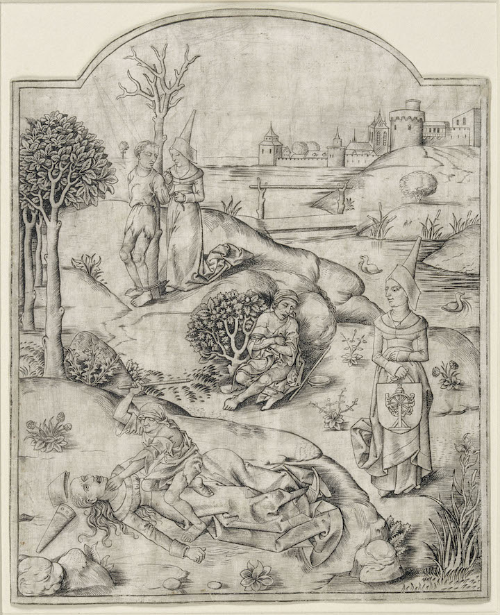 Master of the Boccaccio illustrations, The fight between Fortuna and Armoede. Musée du Louvre, Paris