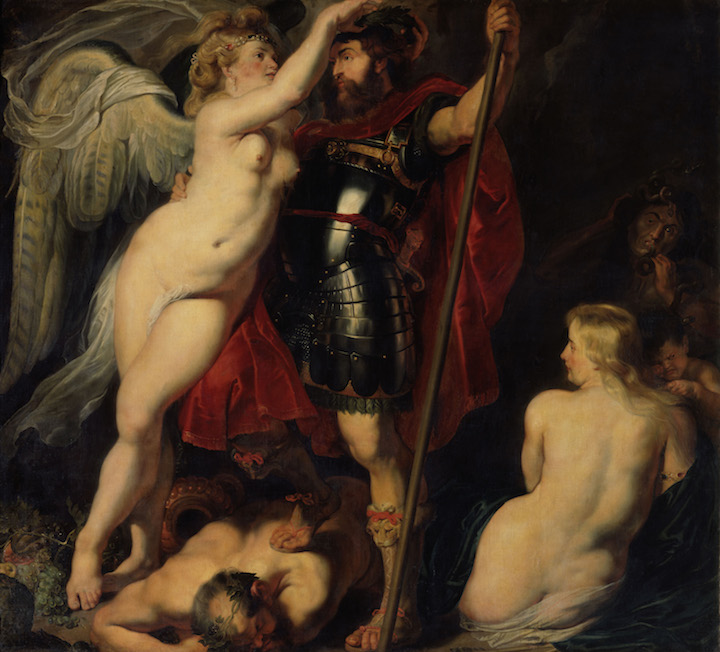 The virtuous hero crowned by the goddess of victory (c. 1615-16), Peter Paul Rubens. © Staatliche Kunstsammlungen Dresden / Photo: Hans-Peter Klut