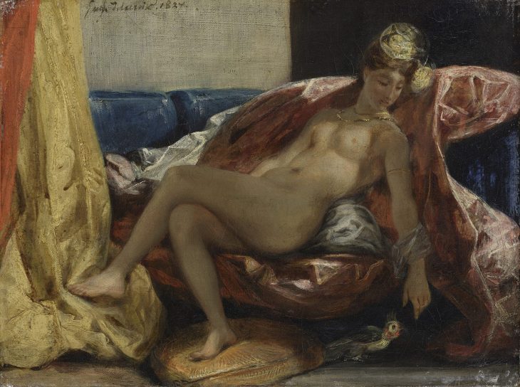 Woman with Parrot, Eugène Delacroix