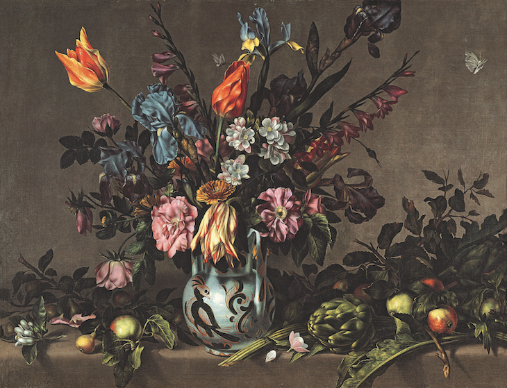 Still Life with Artichokes and a Talavera Vase of Flowers (c. 1650–60), Antonio Ponce.