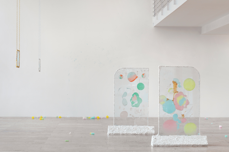 ‘Karla Black’, installation view at Capitain Petzel, Berlin, 2018.