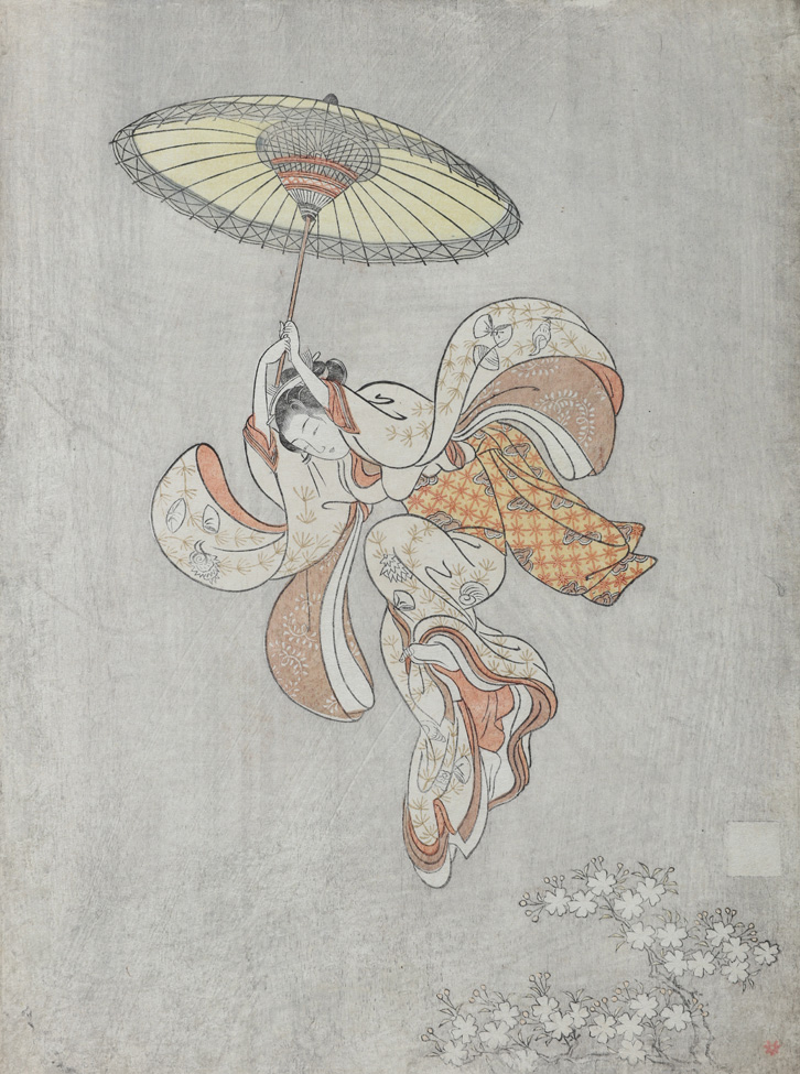 Beauty Leaping Off the Balcony of Kiyomizu Temple (1765), Suzuki Haruno
