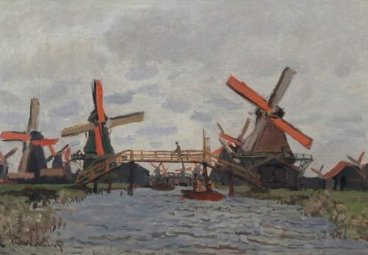 Windmills near Zaandam (1871), Claude Monet.