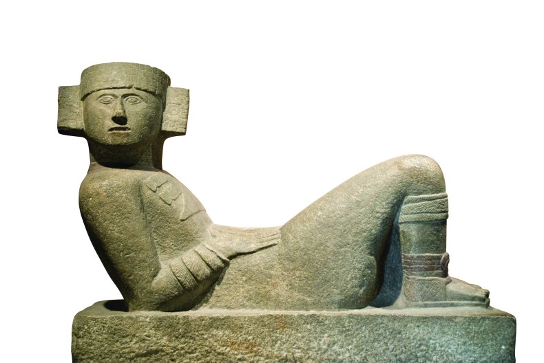 Chacmool figure, Early Postclassic period (c. 950–1,200), Mayan, Chichén Itzá, Yucatán, Museo Nacional de Antropologia