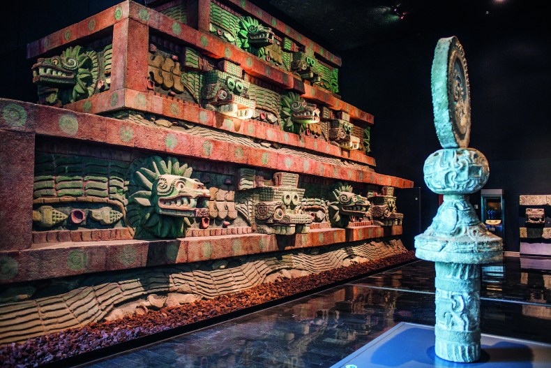 Replica of the Temple of the Feathered Serpent in the Teohuacán gallery at the Museo Nacional de Antropología.
