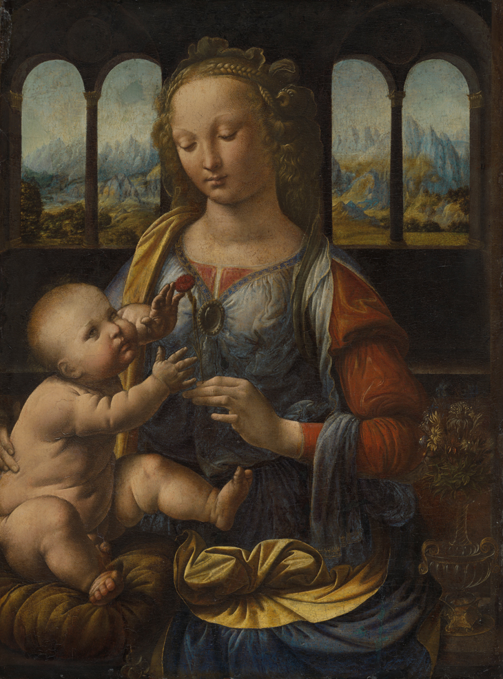 Madonna of the Carnation (c. 1475), Leonardo da Vinci. Alte Pinakothek.