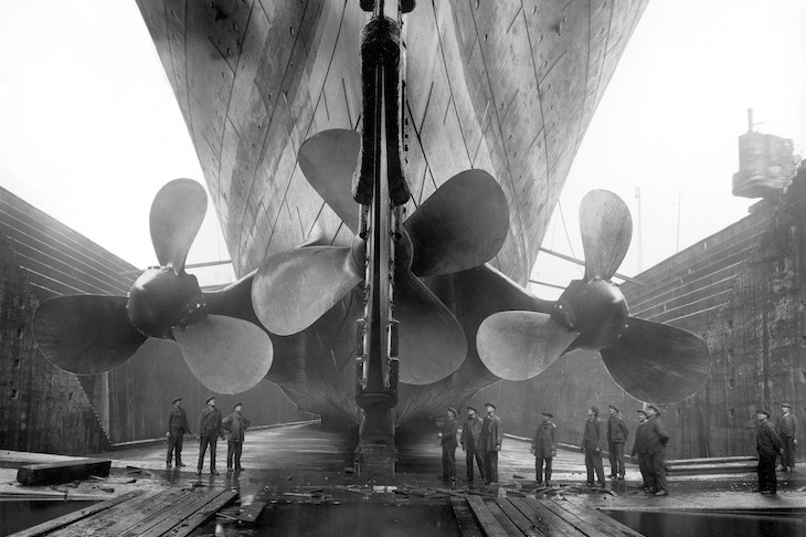 The Titanic in dry dock