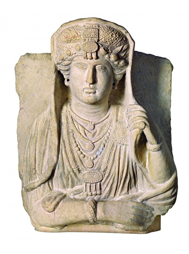 Sculpted portrait of an elite Palmyrene woman, (3rd century AD), Syria, Palmyra, University of Pennsylvania, Museum of Archaeology and Anthropology, Philadelphia, photo: courtesy Penn Museum and Dorling Kindersley