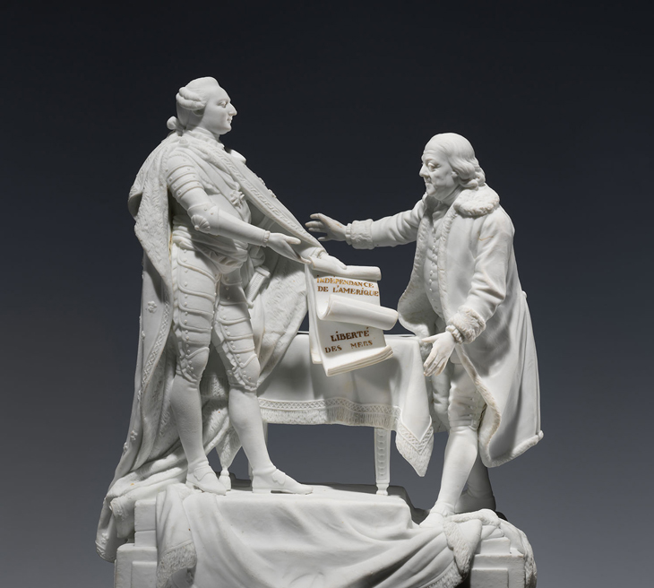 Figure of Louis XVI and Benjamin Franklin, Charles-Gabriel Sauvage