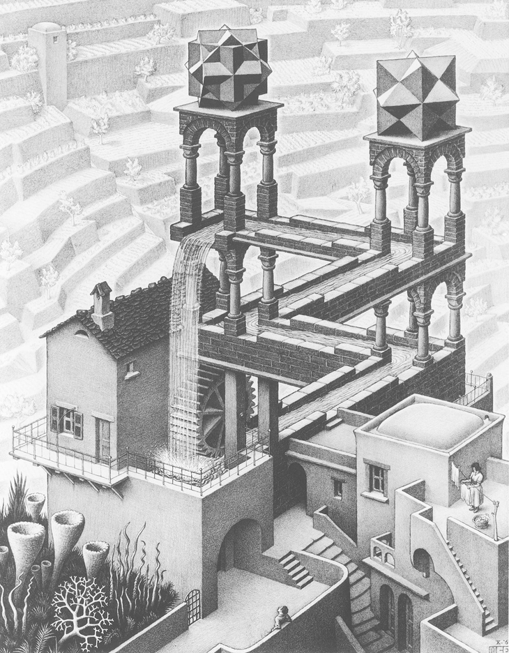 Waterfall, M.C. Escher