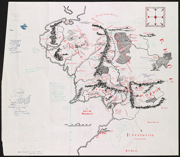 Annotated map of Middle-earth