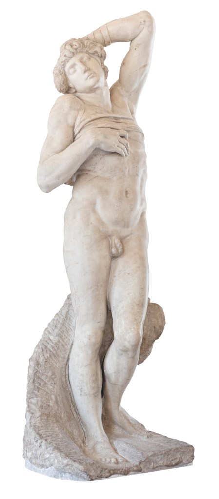 The Dying Slave, (c. 1513–15), Michelangelo Buonarroti, Musée du Louvre, Paris, Photo: vkstudio/Alamy Stock Photo