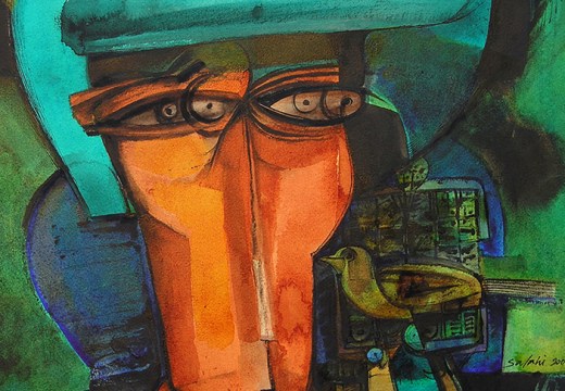 Head of the Undersecretary (detail; 2000), Ibrahim El-Salahi.