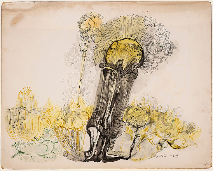Untitled (Yellow Tree) (1977), Ibrahim El-Salahi. Modern Forms.