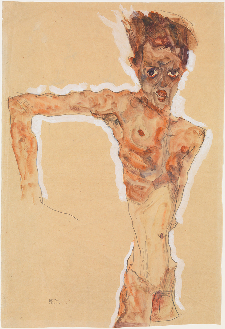 Self-portrait, Schiele