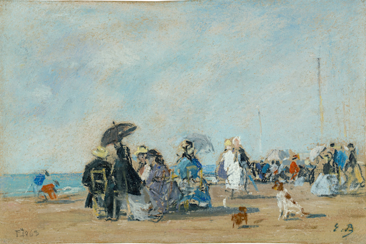 On the Beach at Trouville, Eugène Boudin