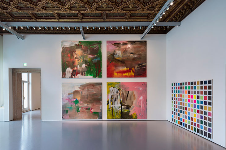 Installation view of ‘Albert Oehlen: Cows by the Water’ at the Palazzo Grassi, Venice, 2018. Pinault Collection