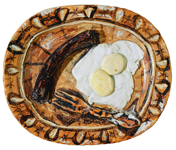 Trompe-l'oeil ceramic (Bottefarra and Eggs), Pablo Picasso