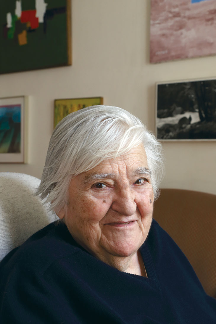 Etel Adnan, photographed at home in Paris, April 2018.