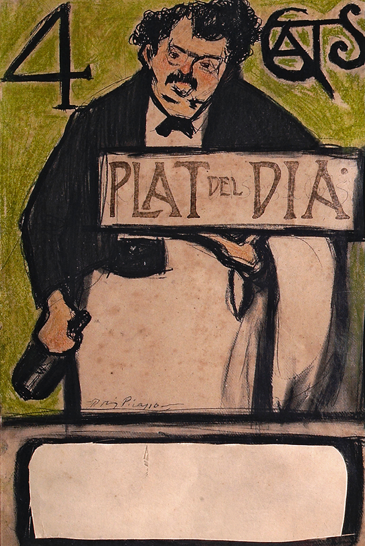 Menu for the Quatre Gats, Dish of the Day, Pablo Picasso