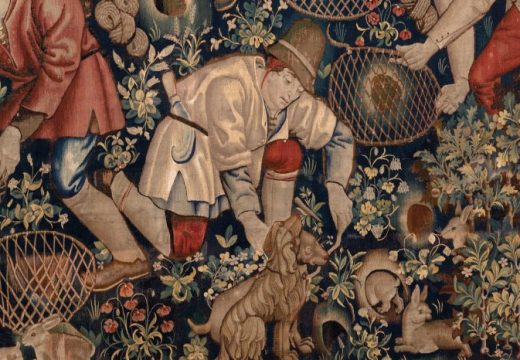 Peasants Preparing to Hunt Rabbits with Ferrets, (detail) (c. 1470–90), Southern Netherlands, Brussels (?). Burrell Collection, Glasgow