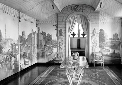 The view into the Painted Room at Port Lympne, Kent, with murals by Rex Whistler, photographed in 1933.view into the Painted Room at Port Lympne, Kent, with murals by Rex Whistlerinto the Painted Room at Port Lympne (photo 1933), Rex Whistler.