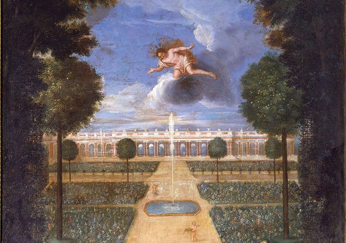View of the Grand Trianon taken from the beds, with Flora and Zephyr