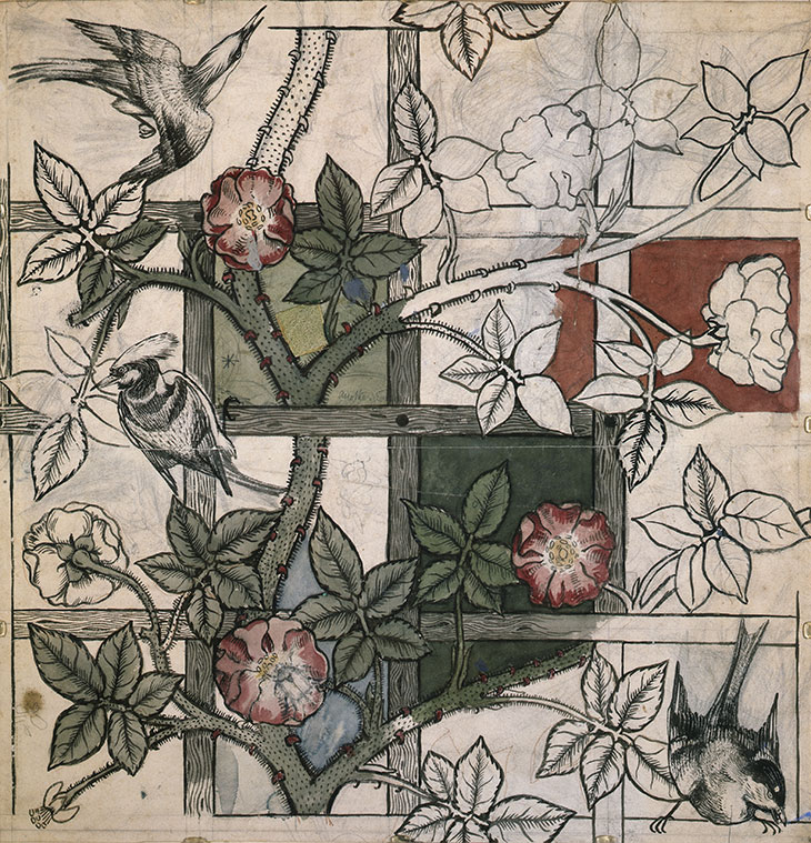 Design for Trellis wallpaper, William Morris and Philip Webb