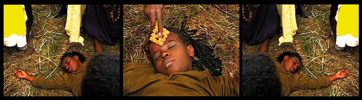 Trip to Mount Zuqualla (film still; 2005), Theo Eshetu.
