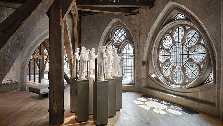 Maquettes for the modern martyrs above the Great West Door of Westminster Abbey, displayed in the Queen’s Diamond Jubilee Galleries.