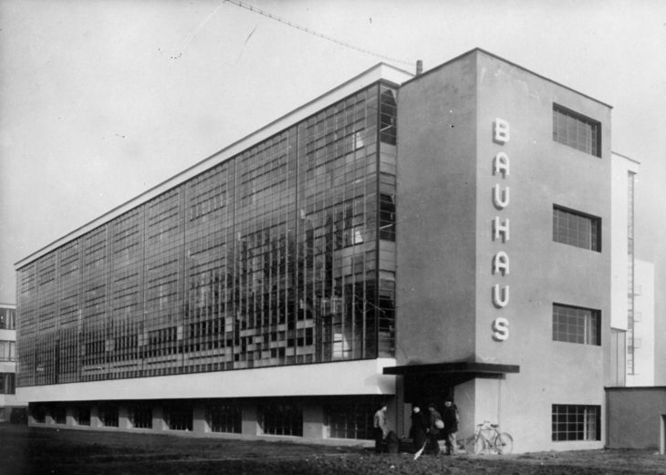 Exterior of the Bauhaus school of applied at Dessau, designed by Walter Gropius in 1926, photo by General Photographic Agency/Getty Images