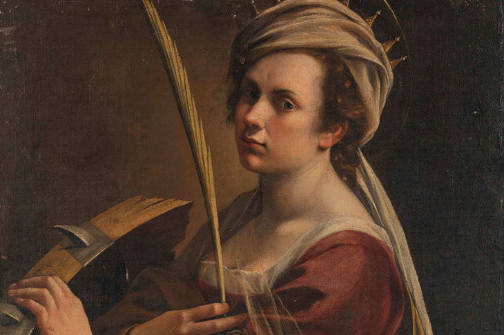 Self Portrait as Saint Catherine of Alexandria (c. 1615–17; detail), Artemisia Gentileschi.