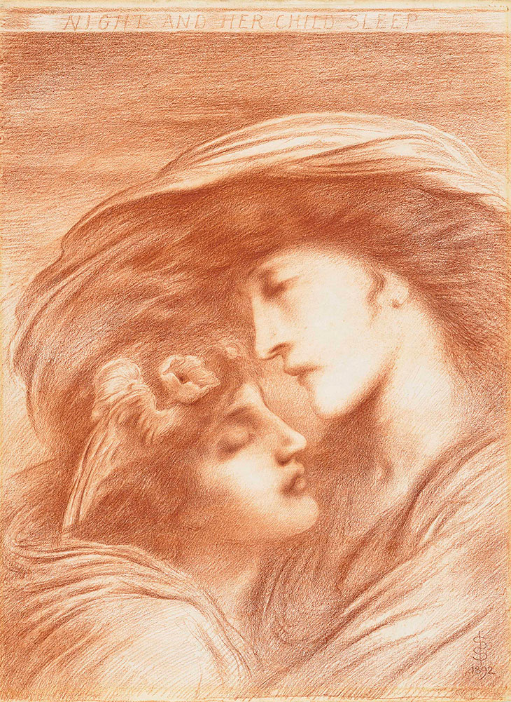 Night and her child Sleep (1893), Simeon Solomon.