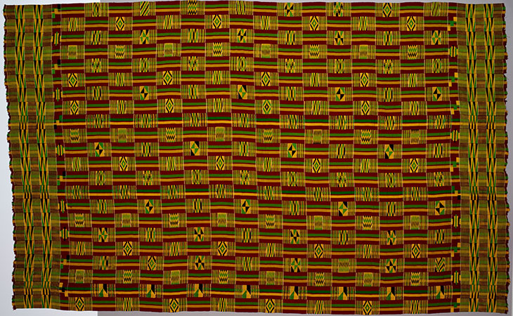 Man's kente (Oyokoman pattern) (c. 1920–30), Ghana, Asante peoples