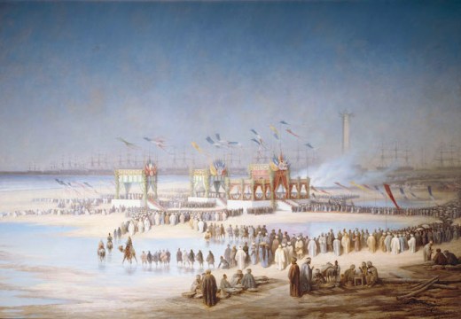 Cérémonie d'inauguration du Canal de Suez à Port-Saïd. (17 November 1869), Edouard Riou.