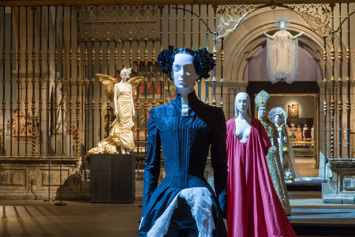Installation view of ‘Heavenly Bodies: Fashion and the Catholic Imagination’ at the Metropolitan Museum of Art, New York, photo: © The Metrolitan Museum of Art, New York