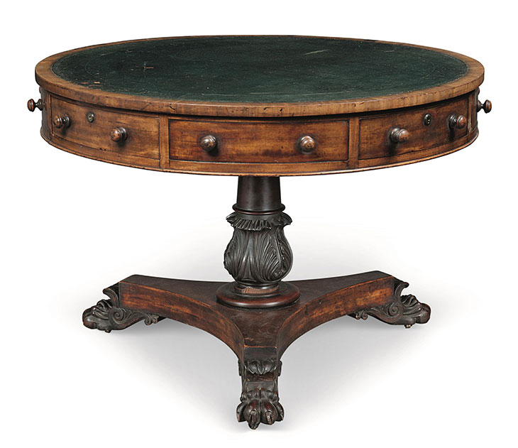 Charles Dickens’s William IV mahogany table, probably built in around 1835 in London.