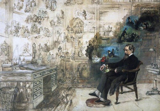 Dickens’s Dream (detail; 1875), Robert William Buss.