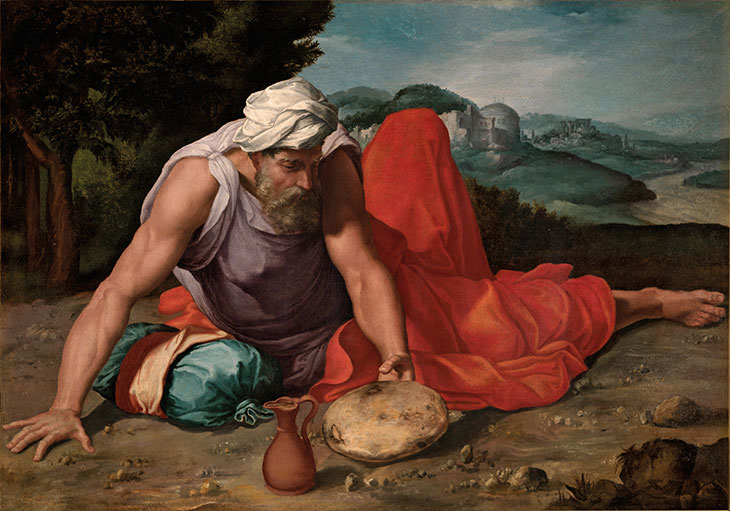 Elijah in the desert (1543–47), Daniele da Volterra.