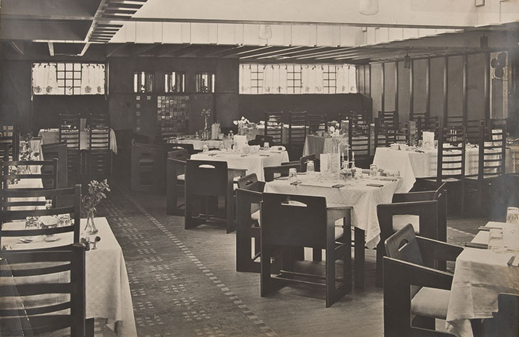 The Back Room of the Willow Tea Rooms, Glasgow, designed by Charles Rennie Mackintosh in 1903.