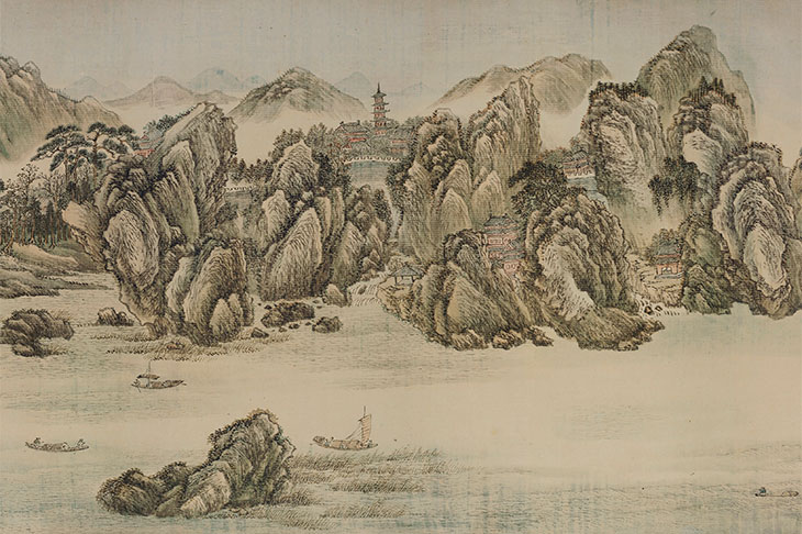 10,000 Miles Along the Yangzi River (detail; 1699), Wang Hui