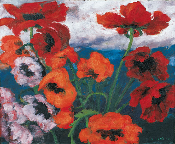 Großer Mohn (Rot, Rot, Rot) (Large Poppies [Red, Red, Red]) (1942), Emil Nolde.